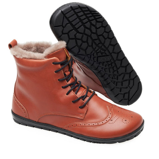 QUINTIC Winter Brogue Cognac - ZAQQ Barfußschuhe