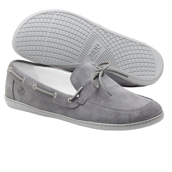 QEA Velours Grey - ZAQQ Barfußschuhe